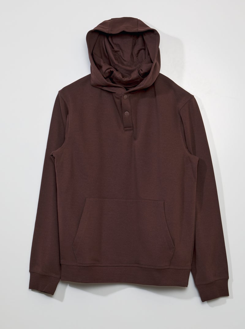 Sweat en molleton avec capuche Marron - Kiabi