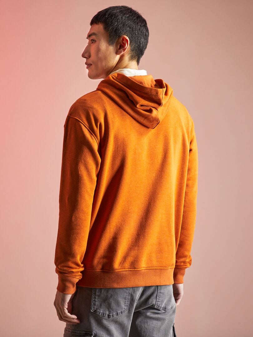 Sweat en molleton avec capuche marron - Kiabi