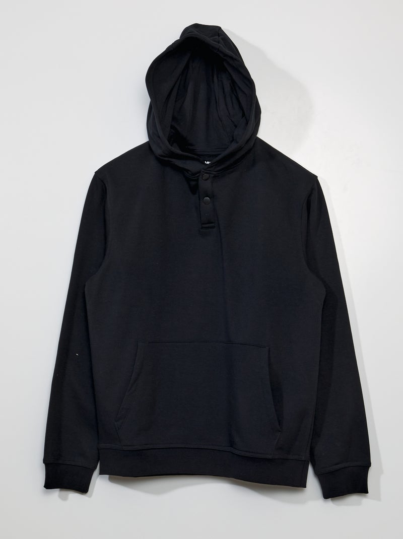 Sweat en molleton avec capuche noir - Kiabi
