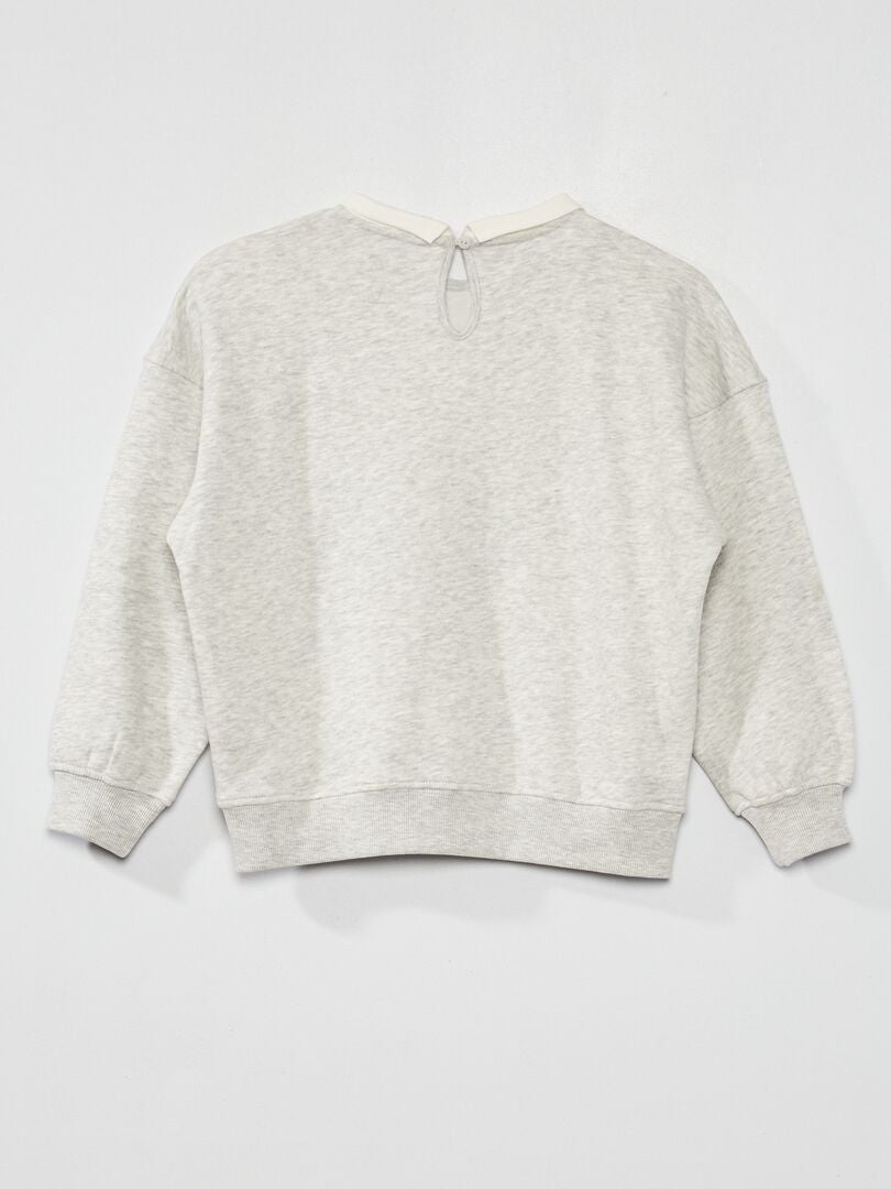 Sweat en molleton avec col polo Gris clair - Kiabi