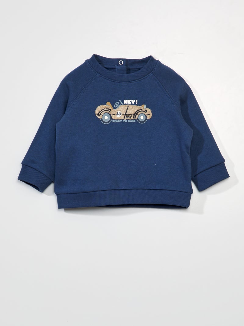 Sweat en molleton avec empiècement Bleu - Kiabi