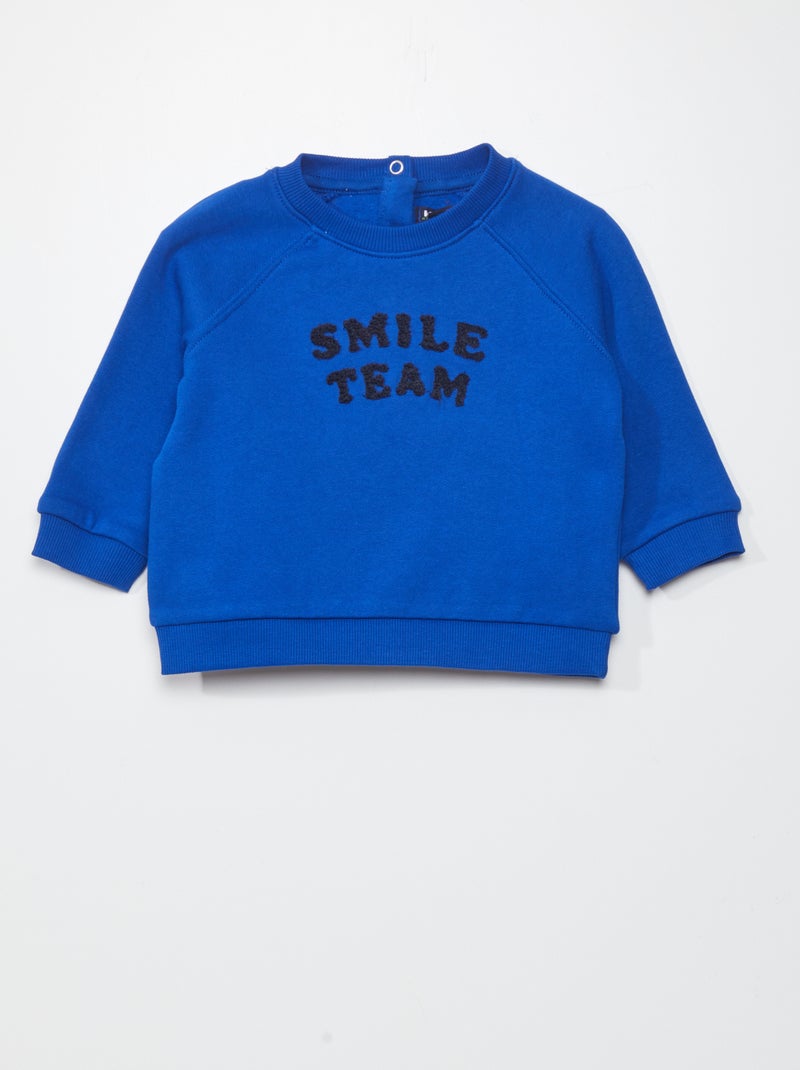Sweat en molleton avec empiècement Bleu - Kiabi