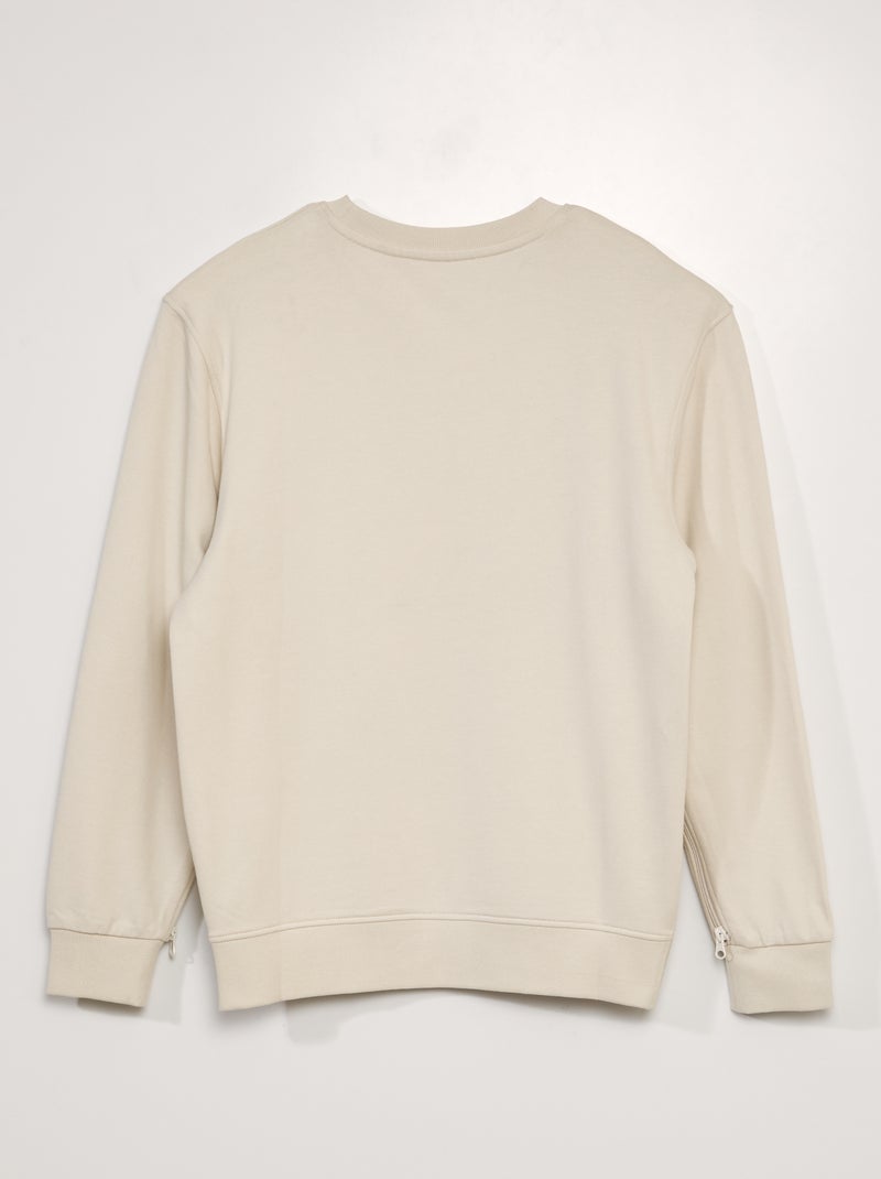 Sweat en molleton avec imprimé - collection facile à enfiler Beige - Kiabi