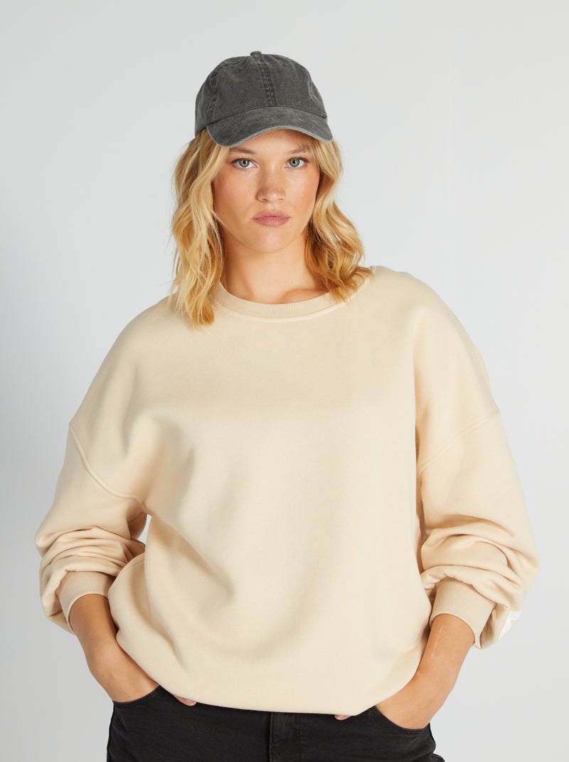 Sweat en molleton avec imprimé Beige - Kiabi