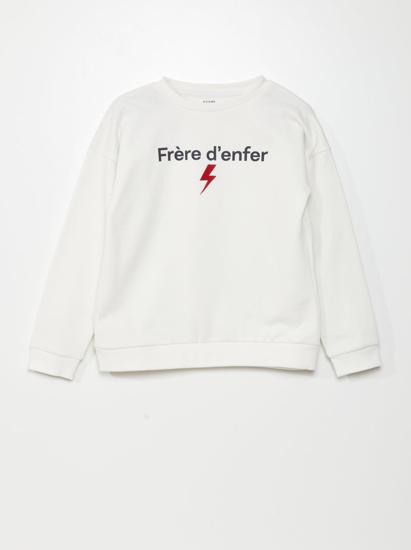 Sweat en molleton avec imprimé Blanc - Kiabi