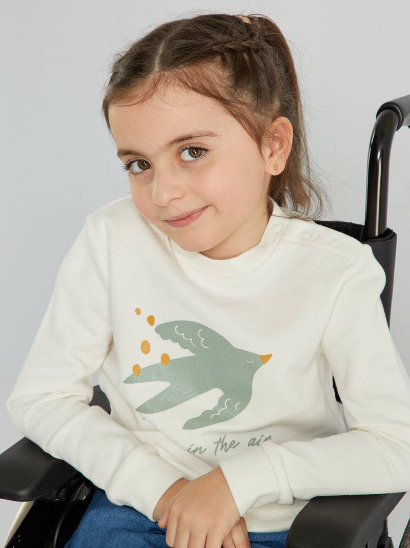 Sweat en molleton avec imprimé Blanc - Kiabi