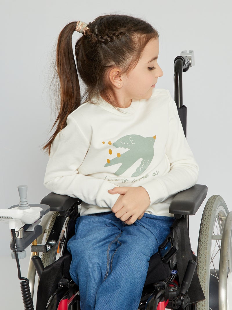 Sweat en molleton avec imprimé Blanc - Kiabi