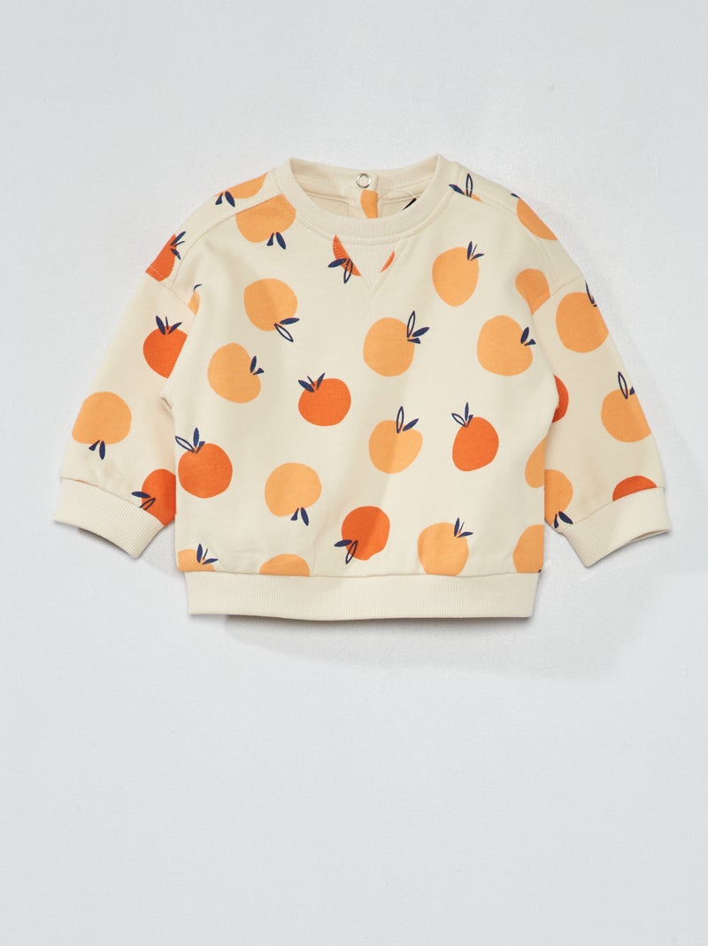 Sweat en molleton avec imprimé Blanc - Kiabi