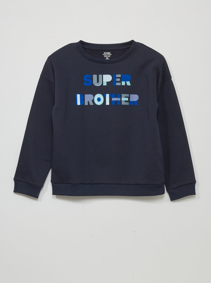 Sweat en molleton avec imprimé Bleu - Kiabi