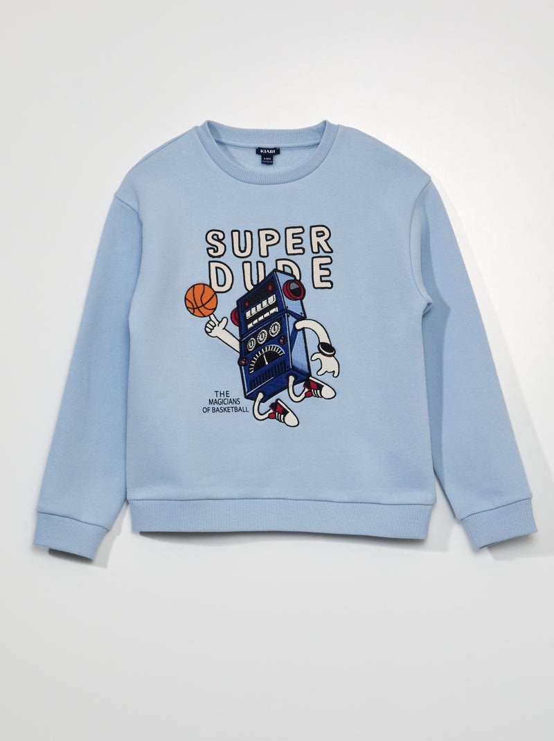 Sweat en molleton avec imprimé Bleu - Kiabi