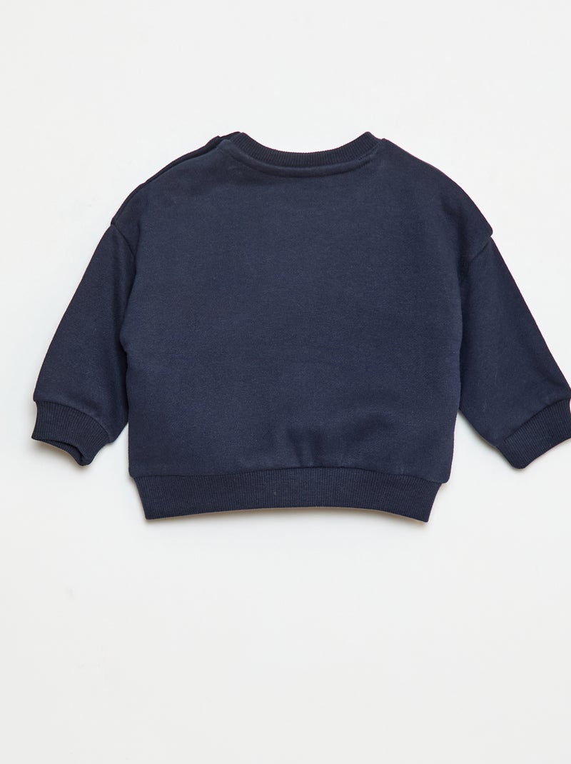 Sweat en molleton avec imprimé devant Bleu - Kiabi