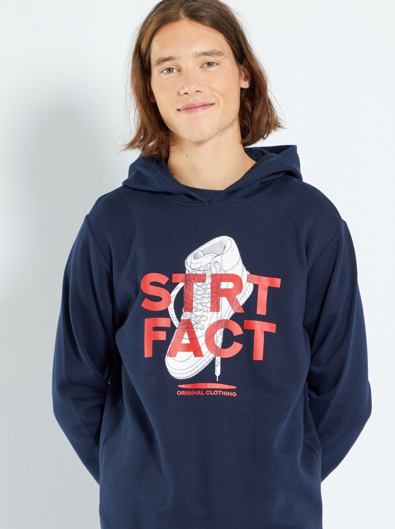 Sweat en molleton avec imprimé fantaisie Bleu 'basket' - Kiabi