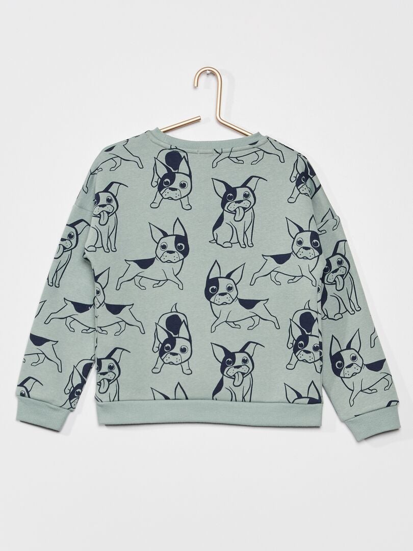 Sweat en molleton avec imprimé fantaisie Bleu 'chien' - Kiabi