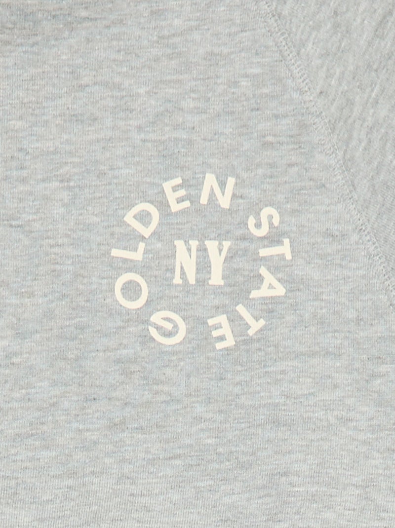 Sweat en molleton avec imprimé Gris - Kiabi