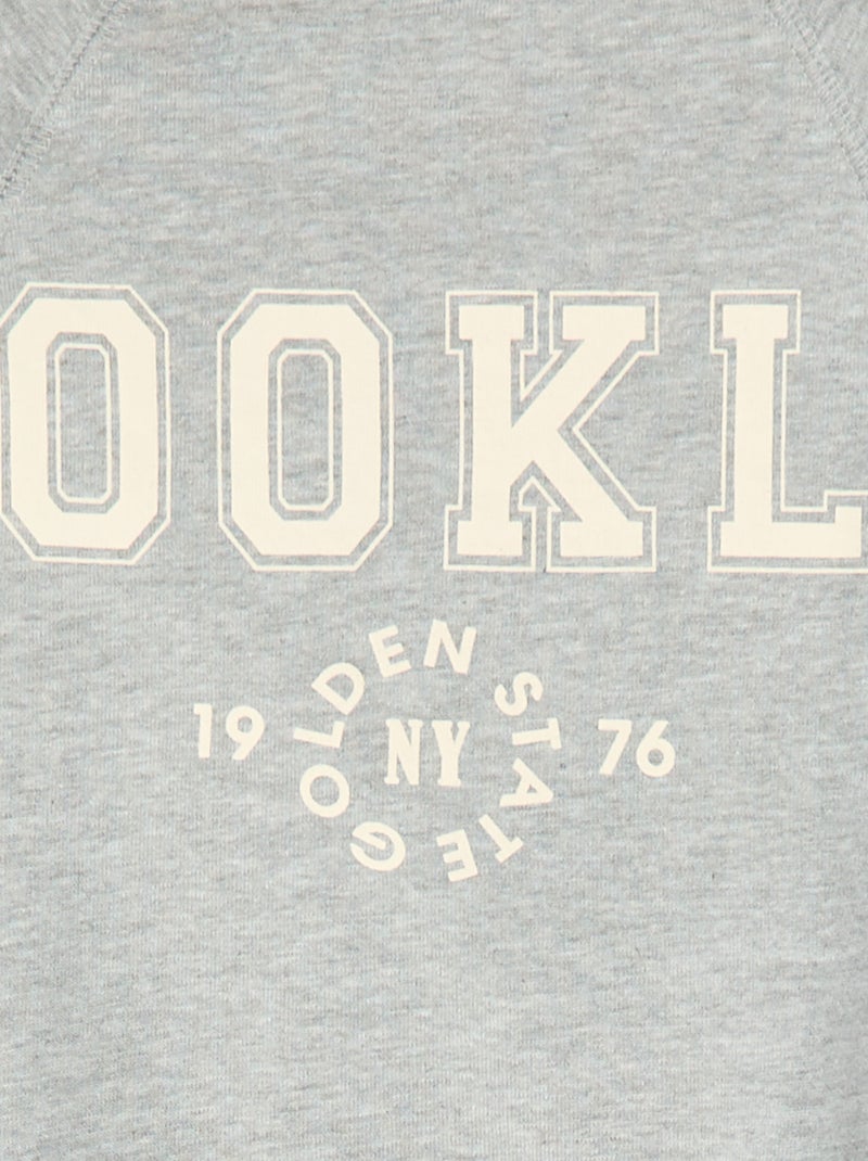 Sweat en molleton avec imprimé Gris - Kiabi