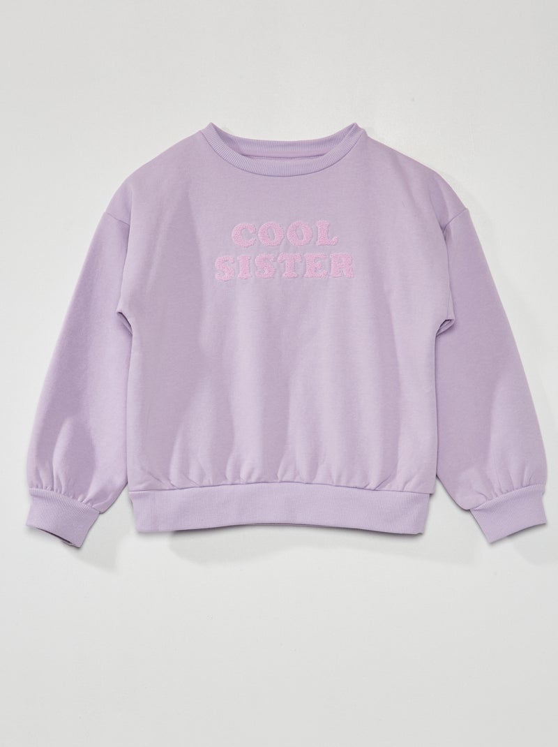 Sweat en molleton avec imprimé peluche Violet - Kiabi