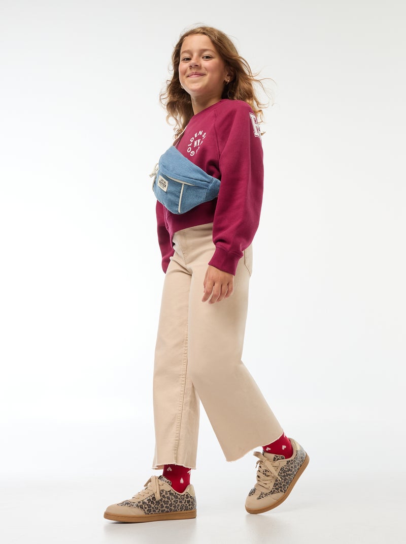 Sweat en molleton avec imprimé Rouge - Kiabi