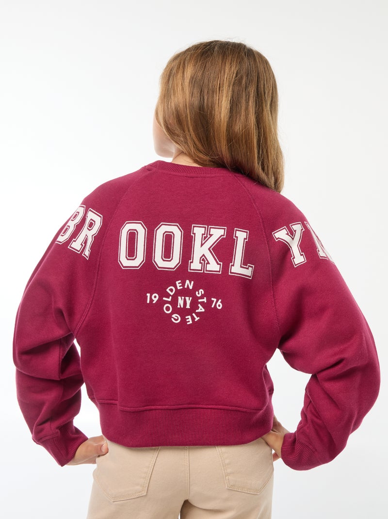 Sweat en molleton avec imprimé Rouge - Kiabi