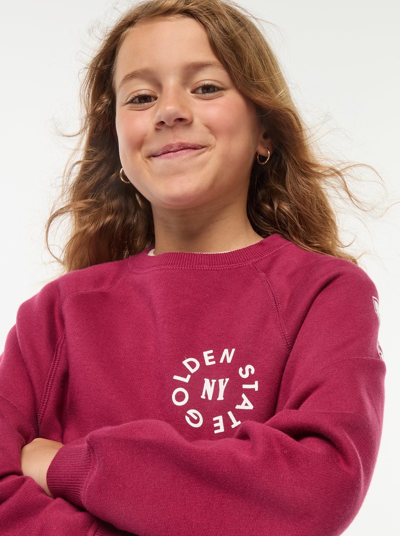 Sweat en molleton avec imprimé Rouge - Kiabi