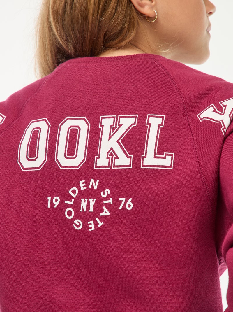 Sweat en molleton avec imprimé Rouge - Kiabi