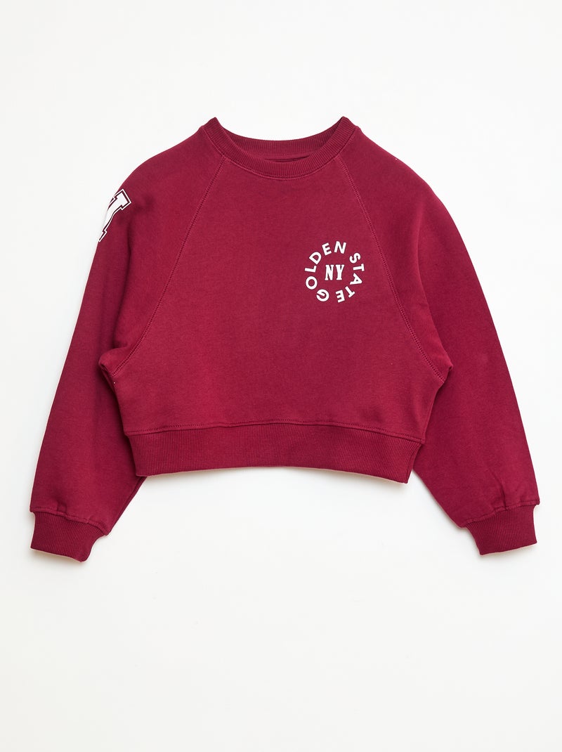 Sweat en molleton avec imprimé Rouge - Kiabi