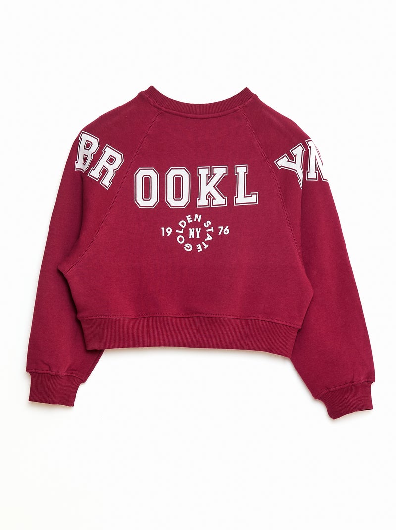 Sweat en molleton avec imprimé Rouge - Kiabi