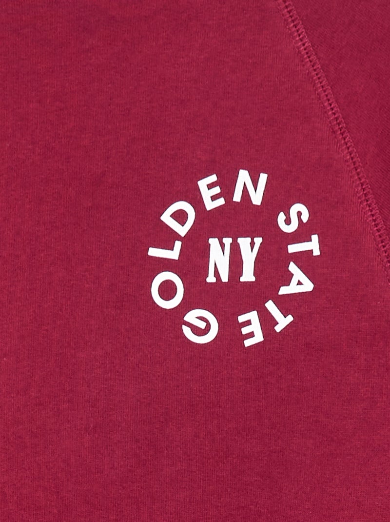 Sweat en molleton avec imprimé Rouge - Kiabi