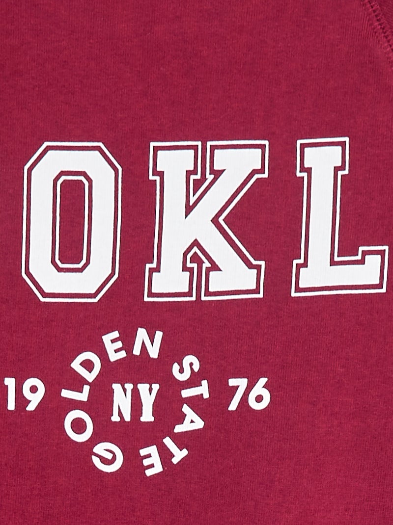 Sweat en molleton avec imprimé Rouge - Kiabi