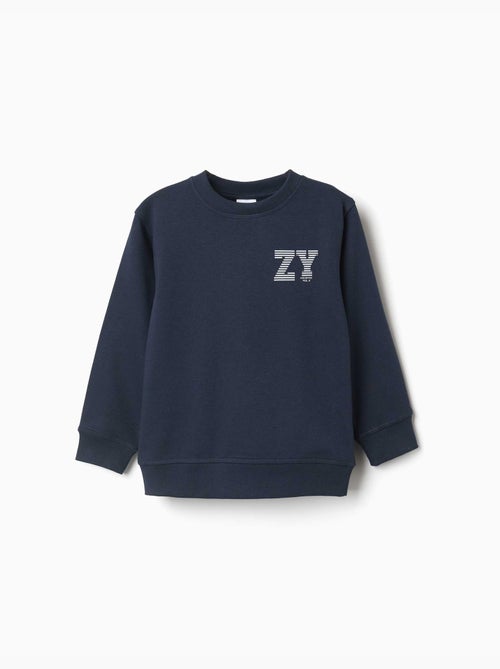 Sweat en molleton avec imprimé zy en relief - Kiabi Sweat en molleton avec imprimé zy en relief - Kiabi