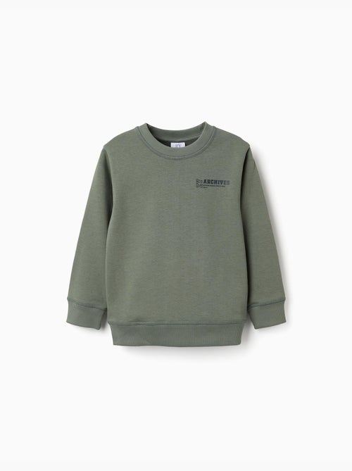 Sweat en molleton avec imprimé zy en relief - Kiabi Sweat en molleton avec imprimé zy en relief - Kiabi