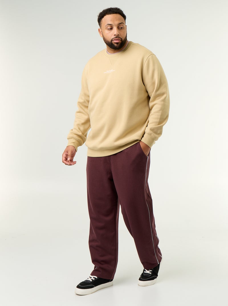 Sweat en molleton avec inscription Beige - Kiabi