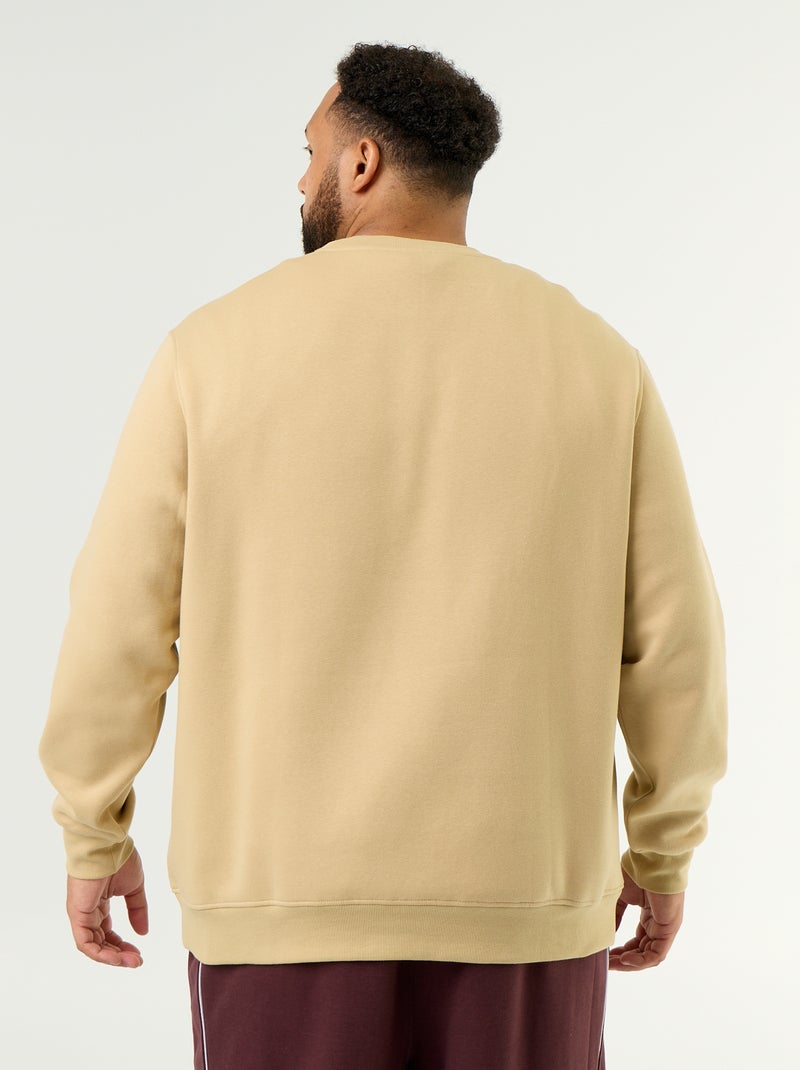 Sweat en molleton avec inscription Beige - Kiabi
