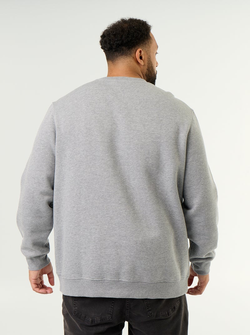 Sweat en molleton avec inscription Gris - Kiabi