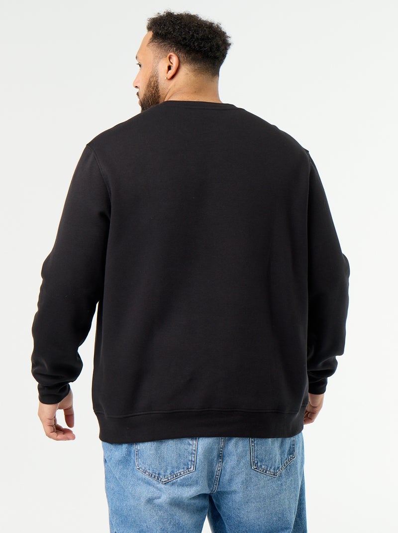 Sweat en molleton avec inscription Noir - Kiabi