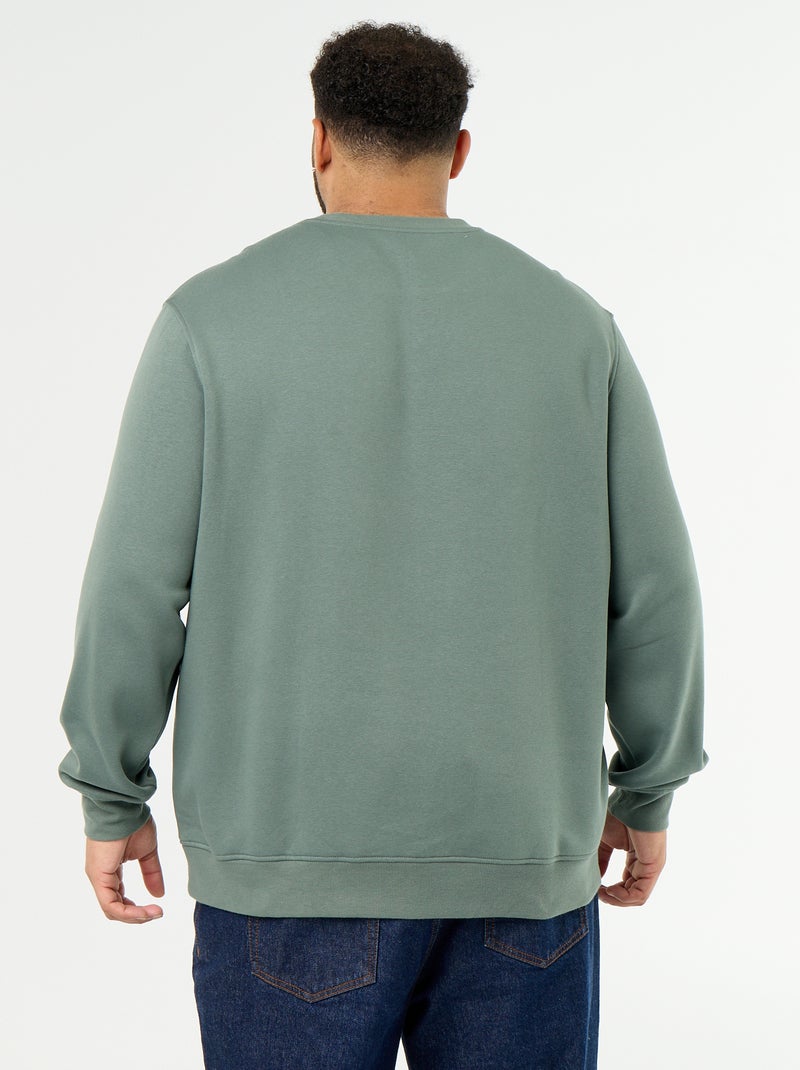 Sweat en molleton avec inscription Vert - Kiabi