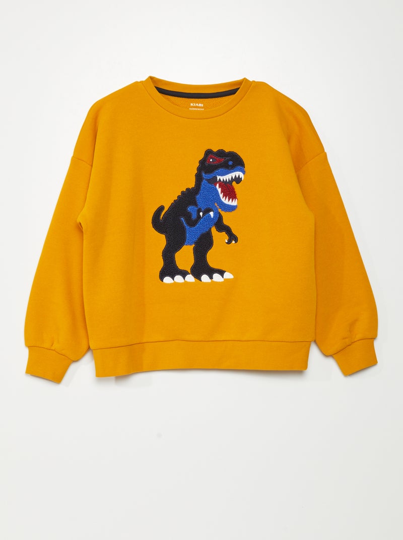 Sweat en molleton avec maille bouclette Jaune - Kiabi