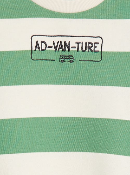 Sweat en molleton avec manches contrastées - Kiabi