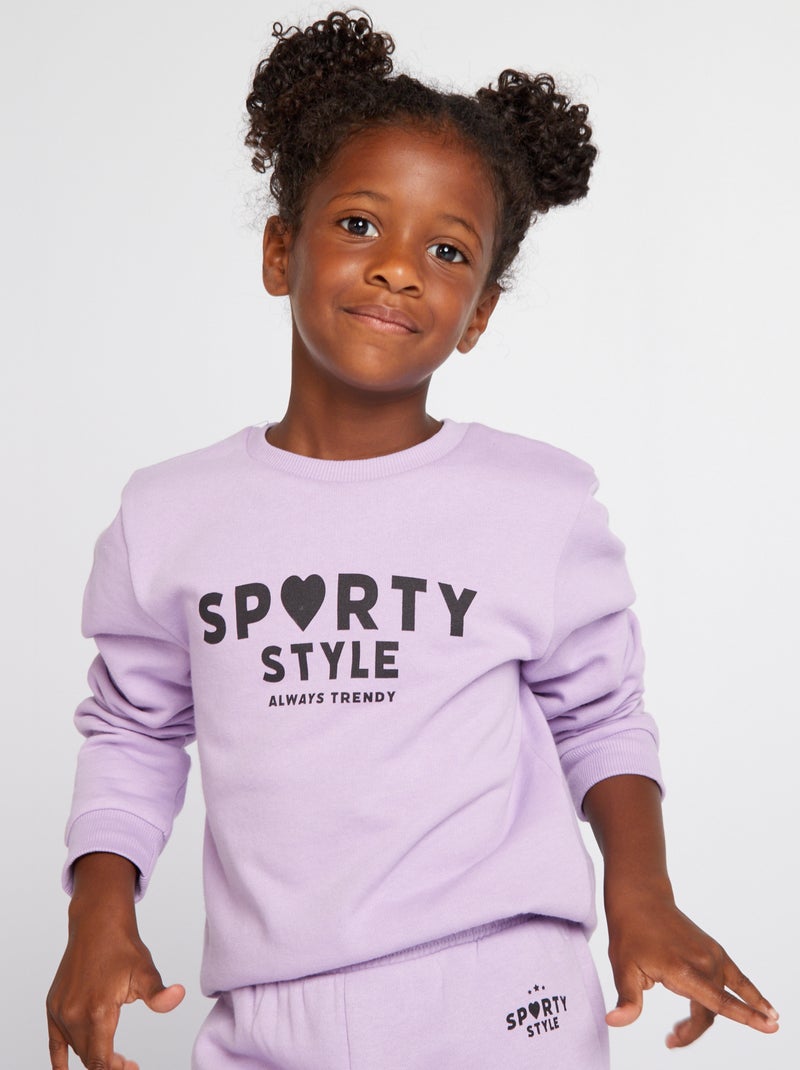 Sweat en molleton avec message imprimé Violet - Kiabi