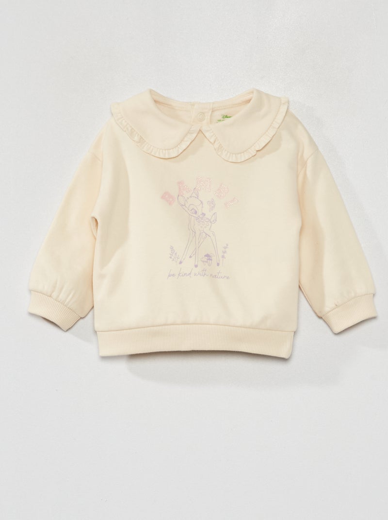 Sweat en molleton 'Bambi' Ecru - Kiabi
