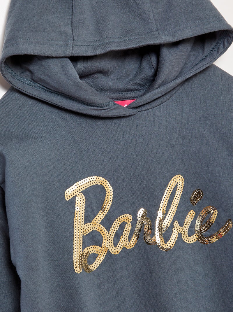Sweat en molleton 'Barbie' à capuche Gris bleu - Kiabi