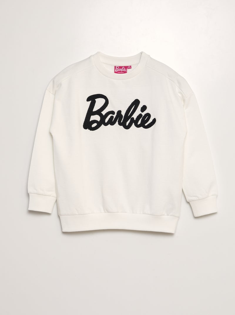 Sweat en molleton 'Barbie' blanc - Kiabi
