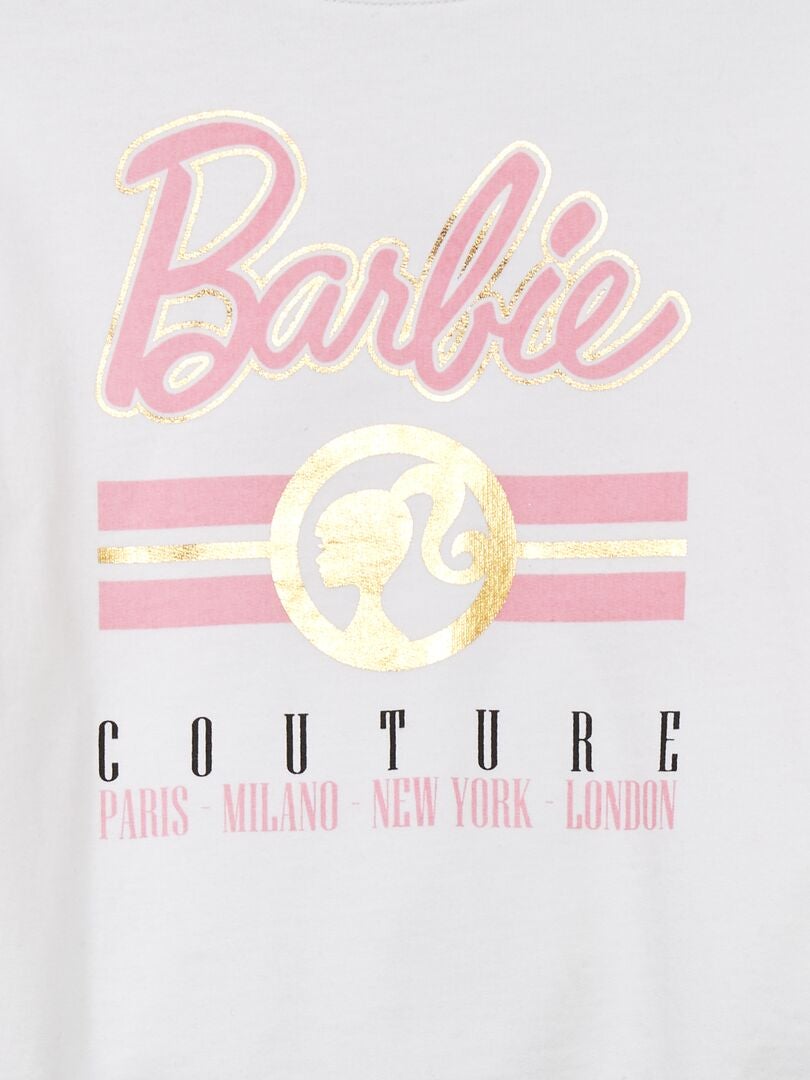 Débardeur Barbie Fille Taille 6 Ans (114 Cm) – Imprimé Blanc Et Rose, Occasion Excellent état