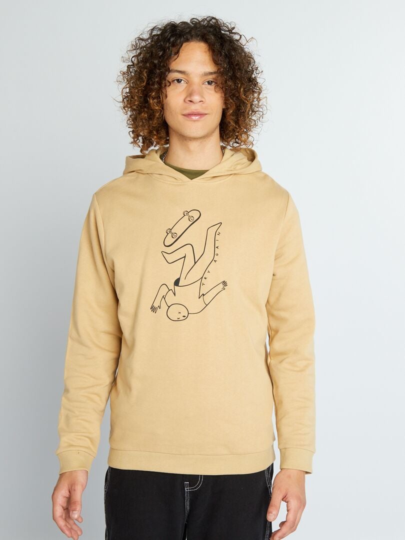 Sweat en molleton Beige - Kiabi