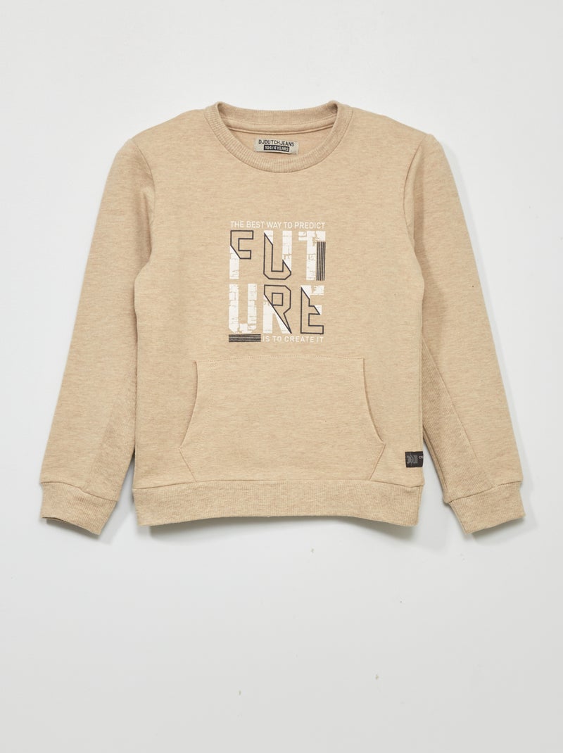 Sweat en molleton Beige - Kiabi