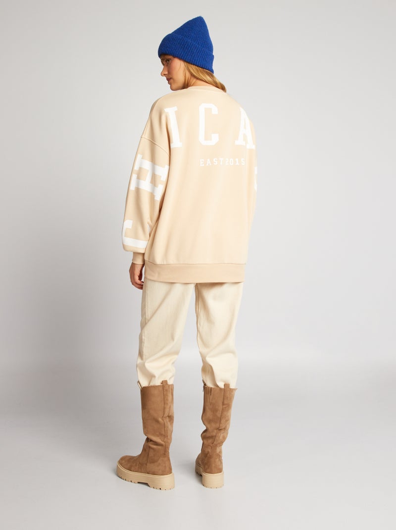 Sweat en molleton Beige - Kiabi