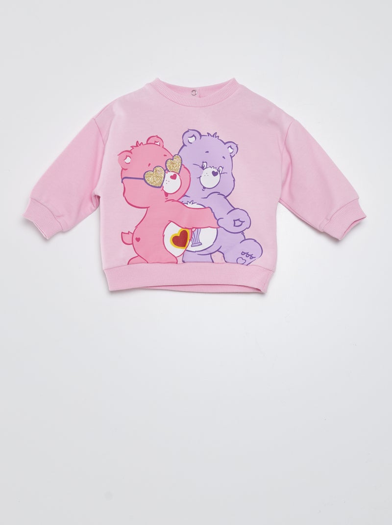 Sweat en molleton 'bisounours' Rose - Kiabi