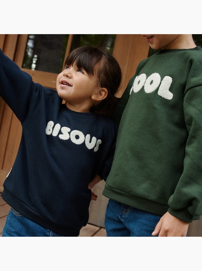 Sweat en molleton bisous Bleu - Kiabi