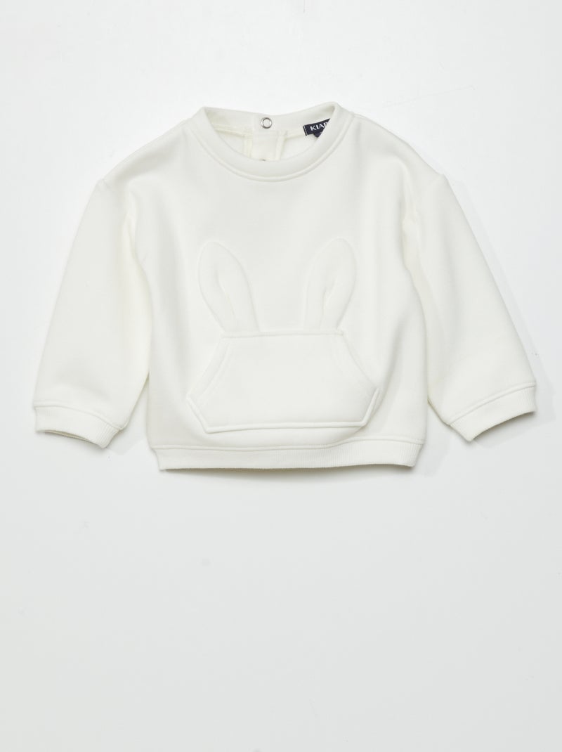 Sweat en molleton blanc - Kiabi
