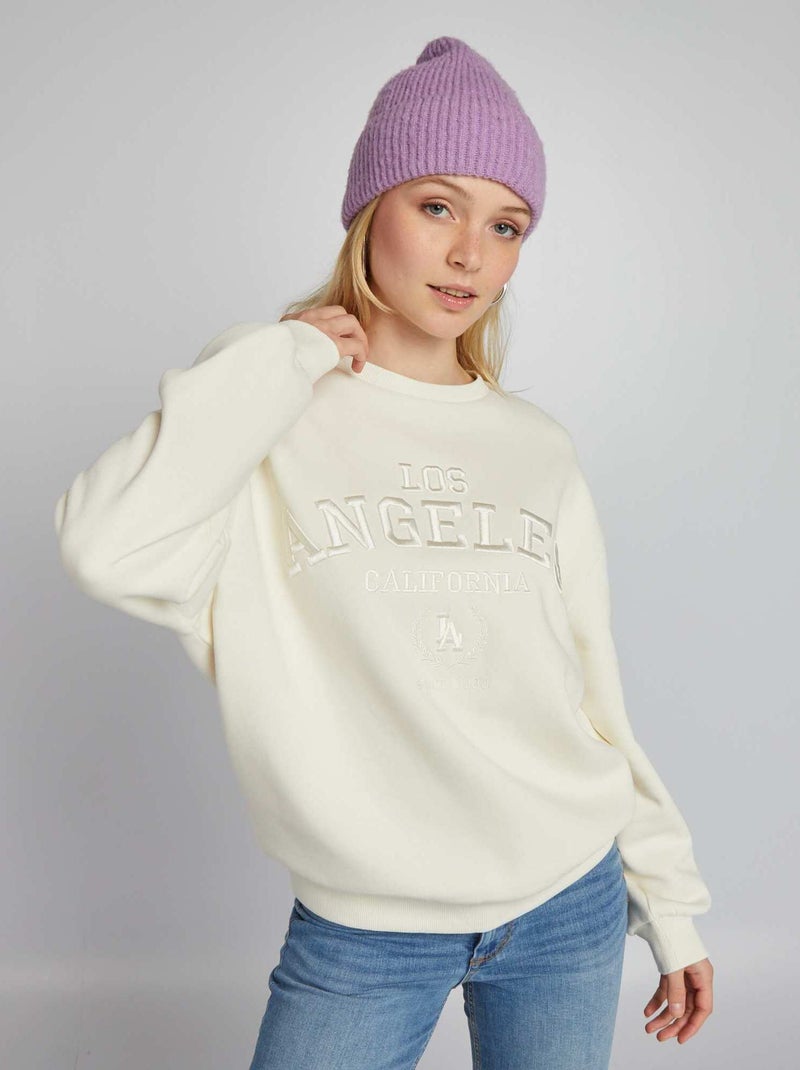 Sweat en molleton Blanc - Kiabi