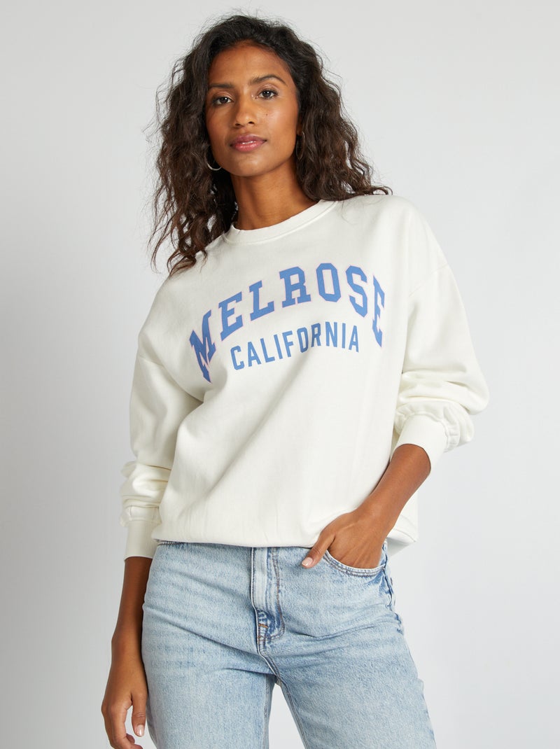 Sweat en molleton Blanc - Kiabi